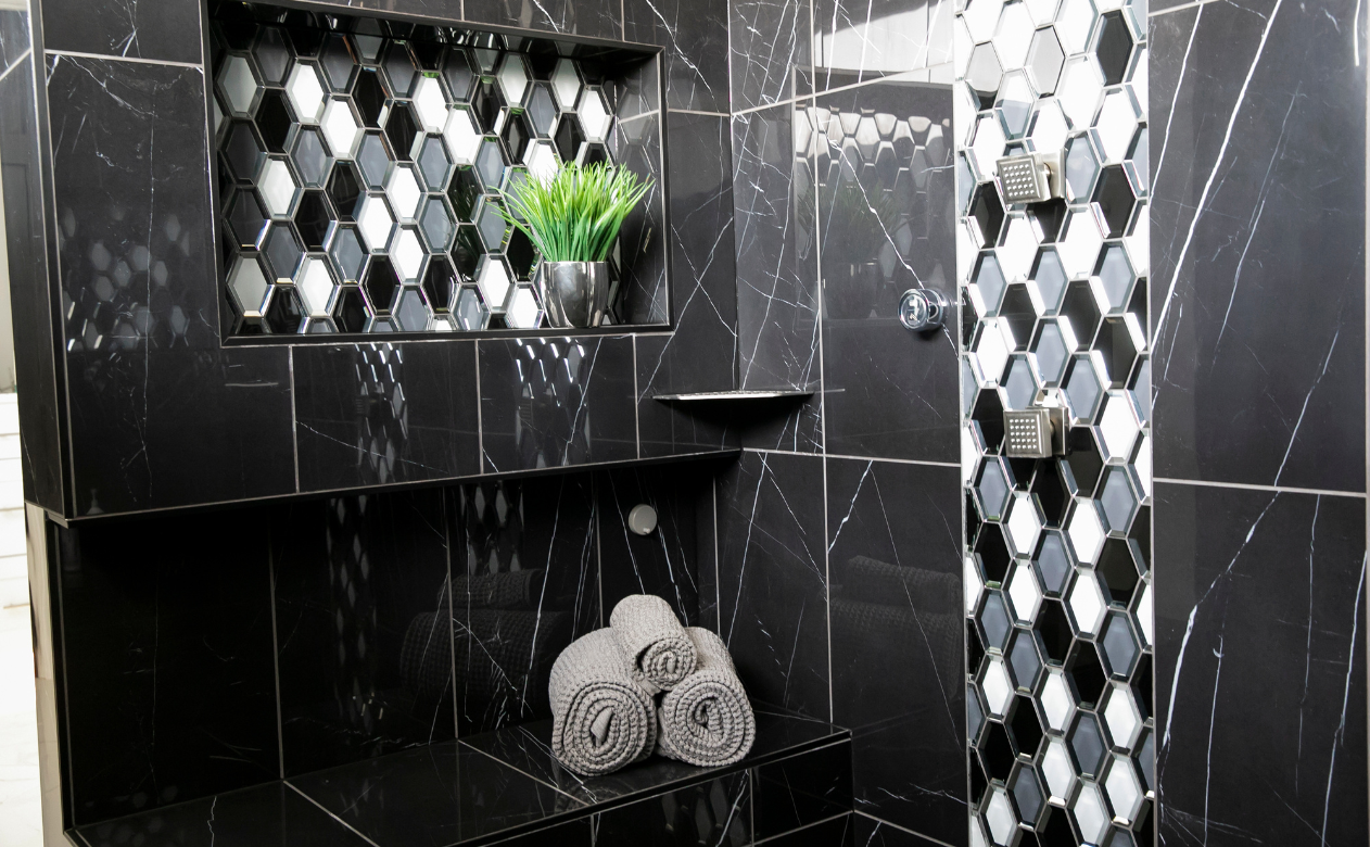 tile shower installation commercial bath